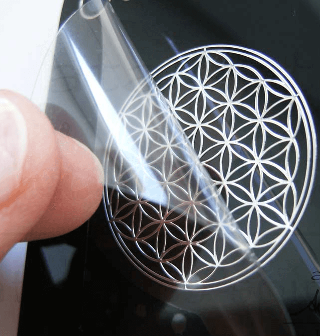 EnerChrom 3D Blume des Lebens Aufkleber silber 3cm